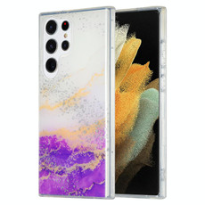 For Samsung Galaxy S21 Ultra 5G Dual-side IMD Marble Phone Case(White Purple) For Samsung Galaxy S21 Ultra 5G Dual-side IMD Marble Phone Case(White Purple)