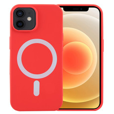 For iPhone 12 MagSafe Liquid Silicone Phone Case(Red)