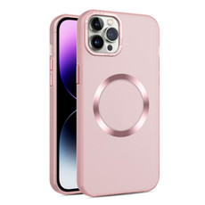 For iPhone 11 Pro CD Texture MagSafe Frosted Translucent Phone Case(Pink)