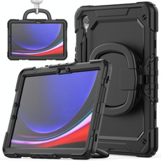 For Samsung Galaxy Tab S9 D Type Silicone Hybrid PC Tablet Case with Handle Holder(Black) For Samsung Galaxy Tab S9 D Type Silicone Hybrid PC Tablet Case with Handle Holder(Black)