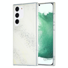 For Samsung Galaxy S22 5G Dual-side IMD Marble Phone Case(White)