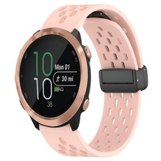For Garmin Forerunner 645 Music 20mm Folding Magnetic Clasp Silicone Watch Band(Pink) For Garmin Forerunner 645 Music 20mm Folding Magnetic Clasp Silicone Watch Band(Pink)