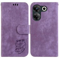 For Tecno Camon 20 Pro 5G Little Tiger Embossed Leather Phone Case(Purple) For Tecno Camon 20 Pro 5G Little Tiger Embossed Leather Phone Case(Purple)