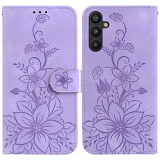 For Samsung Galaxy A34 5G Lily Embossed Leather Phone Case(Purple) For Samsung Galaxy A34 5G Lily Embossed Leather Phone Case(Purple)