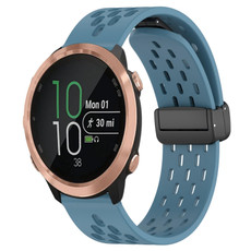 For Garmin Forerunner 645 Music 20mm Folding Magnetic Clasp Silicone Watch Band(Blue) For Garmin Forerunner 645 Music 20mm Folding Magnetic Clasp Silicone Watch Band(Blue)