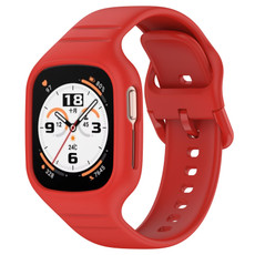 For Honor Watch 4 Integrated Fully Enclosed Silicone Watch Band(Red) For Honor Watch 4 Integrated Fully Enclosed Silicone Watch Band(Red)