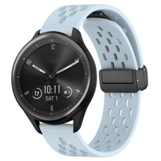 For Garmin Vivomove Sport 20mm Folding Magnetic Clasp Silicone Watch Band(Light Blue)