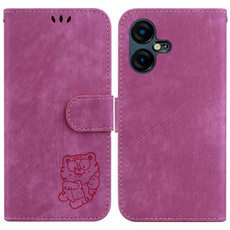 For Tecno Pova Neo 3 Little Tiger Embossed Leather Phone Case(Rose Red)