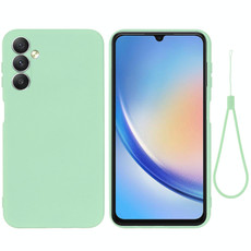 For Samsung Galaxy F34 5G Pure Color Liquid Silicone Shockproof Phone Case(Green) For Samsung Galaxy F34 5G Pure Color Liquid Silicone Shockproof Phone Case(Green)