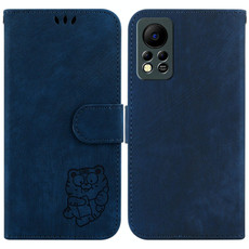 For Infinix Hot 11s NFC X6812B Little Tiger Embossed Leather Phone Case(Dark Blue)