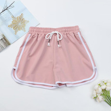 Women Casual Loose Outerwear High Waist Straight Yoga Shorts, Size: M(Liight Pink)