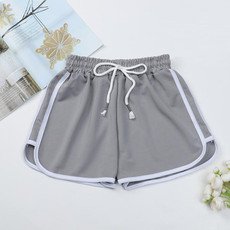 Women Casual Loose Outerwear High Waist Straight Yoga Shorts, Size: XXL(Light Grey)