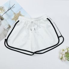 Women Casual Loose Outerwear High Waist Straight Yoga Shorts, Size: XXL(White)