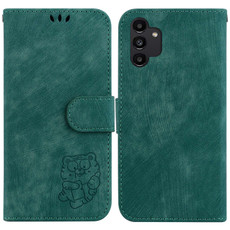 For Samsung Galaxy A13 4G Little Tiger Embossed Leather Phone Case(Green)