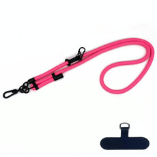 10mm Thick Rope Mobile Phone Anti-Lost Adjustable Lanyard Spacer(Fluorescence Rose Red)