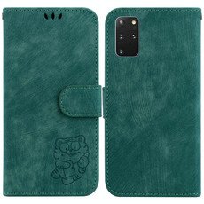 For Samsung Galaxy S20+ Little Tiger Embossed Leather Phone Case(Green)