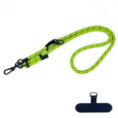 10mm Thick Rope Mobile Phone Anti-Lost Adjustable Lanyard Spacer(Green Blue Fine Lines)