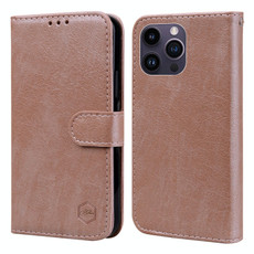 For iPhone 15 Pro Max Skin Feeling Oil Leather Texture PU + TPU Phone Case(Champagne)