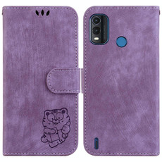 For Nokia G11 Plus Little Tiger Embossed Leather Phone Case(Purple)