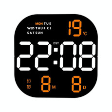 6633 LED Screen Digital Display Timing Desktop Alarm Clock Living Room Hanging Clock(Orange Light)