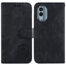 For Nokia X30 Little Tiger Embossed Leather Phone Case(Black)