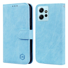 For Xiaomi Redmi Note 12 4G Global Skin Feeling Oil Leather Texture PU + TPU Phone Case(Light Blue)