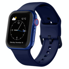 For Apple Watch 38mm Pin Buckle Silicone Watch Band(Midnight Blue)