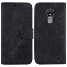 For Nokia C21 Little Tiger Embossed Leather Phone Case(Black)
