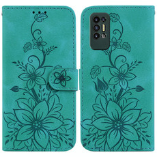 For Tecno Pova 2 Lily Embossed Leather Phone Case(Green) For Tecno Pova 2 Lily Embossed Leather Phone Case(Green)