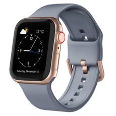For Apple Watch Series 8 41mm Pin Buckle Silicone Watch Band(Blue Grey)