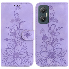 For Infinix Hot 20 5G Lily Embossed Leather Phone Case(Purple) For Infinix Hot 20 5G Lily Embossed Leather Phone Case(Purple)