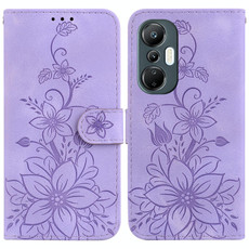 For Infinix Hot 20S Lily Embossed Leather Phone Case(Purple) For Infinix Hot 20S Lily Embossed Leather Phone Case(Purple)