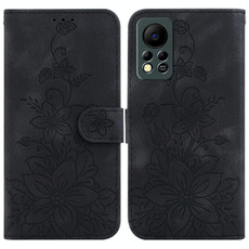 For Infinix Hot 11s NFC / X6812B Lily Embossed Leather Phone Case(Black)