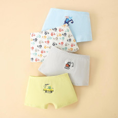 4pcs/set Children Lycra Cotton Boxer Briefs Boys & Girls Pants, Height: 170cm(Boys Car Series)