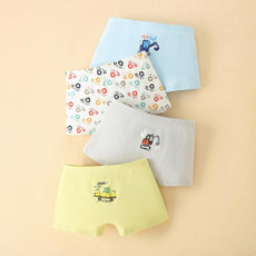 4pcs/set Children Lycra Cotton Boxer Briefs Boys & Girls Pants, Height: 140cm(Boys Car Series)