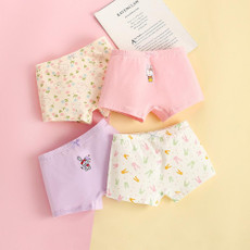 4pcs/set Children Lycra Cotton Boxer Briefs Boys & Girls Pants, Height: 160cm(Girl Rabbit Series)