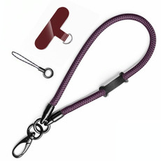 Nylon Braided Lanyard For Mobile Phone Multi-function Anti-lost Pad(Dark Purple)