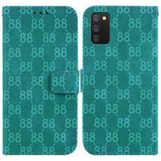 For Samsung Galaxy A22 4G Double 8-shaped Embossed Leather Phone Case(Green)
