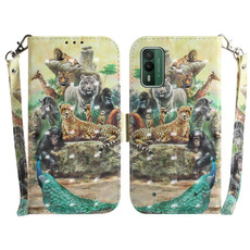 For Nokia XR21 3D Colored Horizontal Flip Leather Phone Case(Zoo)