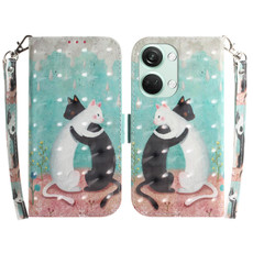For OnePlus Nord 3 3D Colored Horizontal Flip Leather Phone Case(Black White Cat)