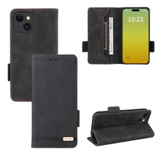 For iPhone 15 Plus Magnetic Clasp Leather Phone Case(Black) For iPhone 15 Plus Magnetic Clasp Leather Phone Case(Black)