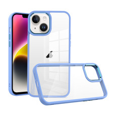For iPhone 15 Macaron High Transparent PC Phone Case(Light Blue) For iPhone 15 Macaron High Transparent PC Phone Case(Light Blue)