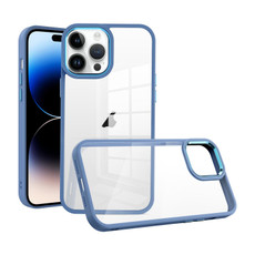 For iPhone 15 Pro Max Macaron High Transparent PC Phone Case(Blue) For iPhone 15 Pro Max Macaron High Transparent PC Phone Case(Blue)