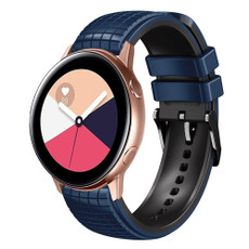 For Samsung Galaxy Watch Active 20mm Mesh Two Color Silicone Watch Band(Dark Blue Black)
