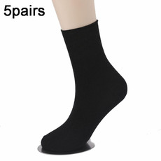 5pairs Cotton Slack Socks Mid-tube Socks Thin Wide-mouth Socks For Men, Size: Average 37-43(Black)