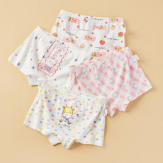 4pcs Cartoon Comfortable Combed Cotton Soft Breathable Girls Underwear, Size: XL(DH055)