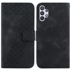 For Samsung Galaxy A32 4G 7-shaped Embossed Leather Phone Case(Black)