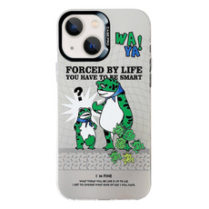 For iPhone 14 Electroplated Silver Series PC Protective Phone Case(Frog) For iPhone 14 Electroplated Silver Series PC Protective Phone Case(Frog)