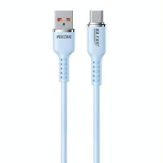 WK WDC-09a 6A USB to USB-C/Type-C Silicone Data Cable, Length: 1.2m(Blue)