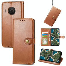 For Nokia X10 / X20 Retro Solid Color Buckle Leather Phone Case(Brown) For Nokia X10 / X20 Retro Solid Color Buckle Leather Phone Case(Brown)